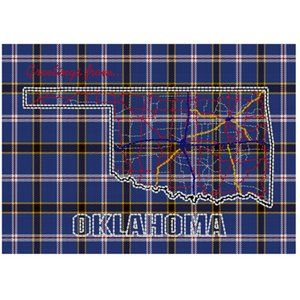 Oklahoma Tartan Map Art Print
